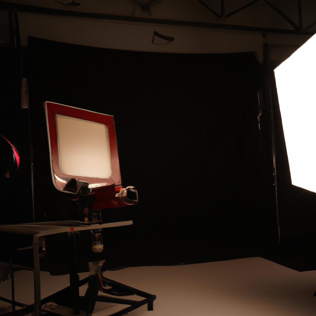 Set de fotografía con mesa blanca, luz lateral suave, cámara en trípode y difusores en estudio de Bogotá